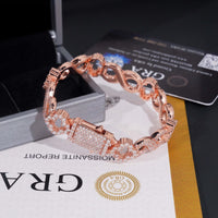 New Arrivals Hip Hop GRA Certificate 11mm 925 Silver Infinity Clover Cuban Mens Moissanite Bracelet