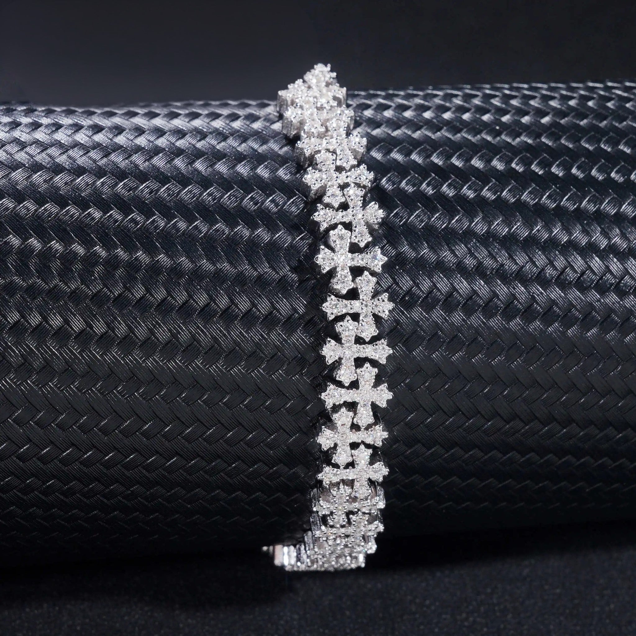 Pass Diamond Tester Silver 925 Gold Plated Hip Hop Jewelry Custom VVS Moissanite Cuban Link Chain Cross Bracelet