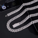 Factory Price Hip Hop Jewelry 10mm Solid 925 Sterling Silver Gold Plated GRA VVS Iced Out Moissanite Miami Cuban Link Chain