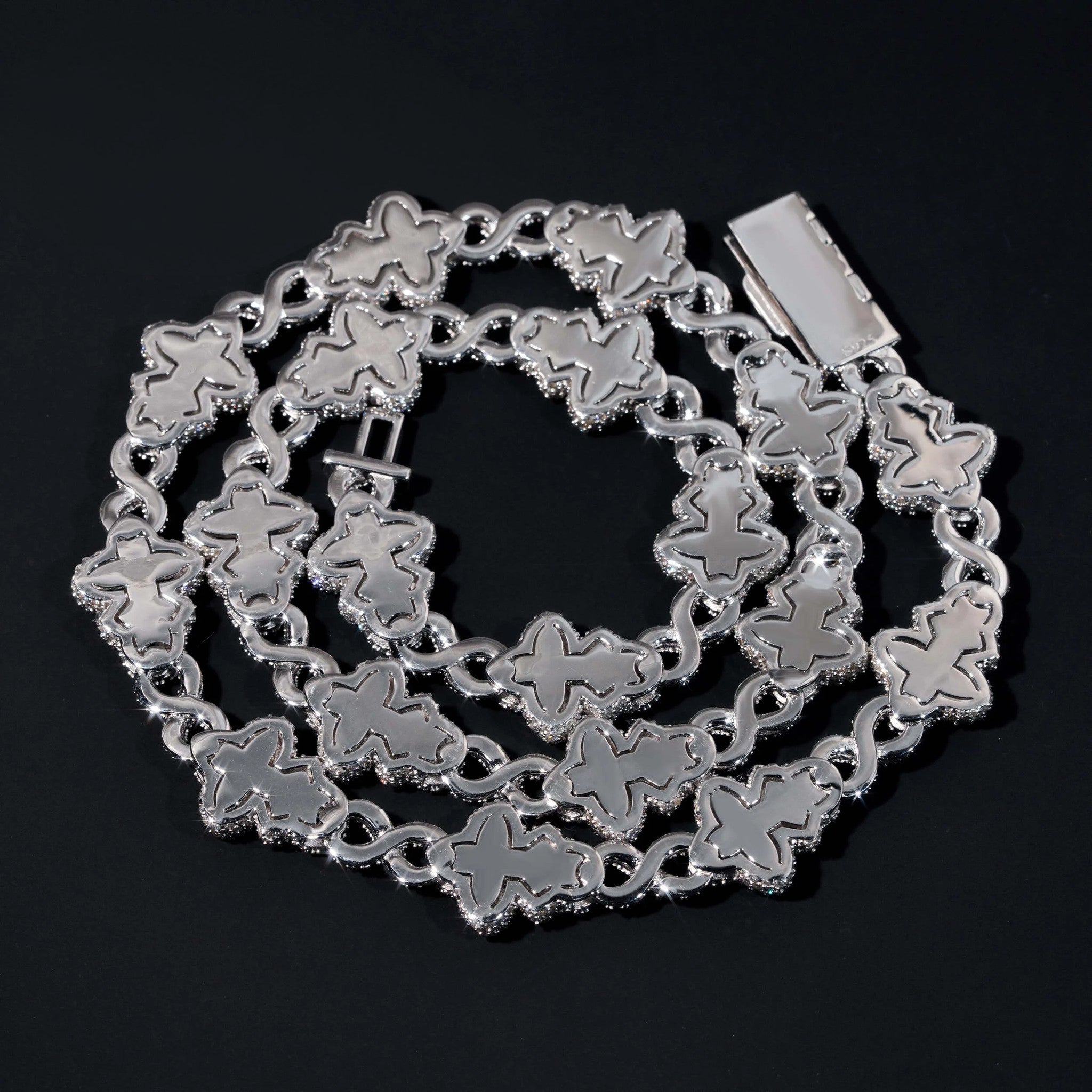 New Arrival VVS Moissanite Necklace Solid 925 Silver Cuban Link Hip Hop Jewelry Iced Out Flower Cross Link Cuban Necklace