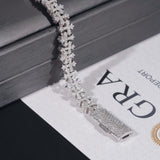 Luxury Small Size Cross Cuban Link Chain Sterling Silver 925 Moissanite Cross Bracelets Hip Hop Men's Jewelry