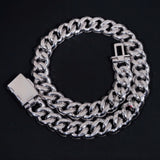 Rapper Hip Hop Jewelry Prong Setting GRA 925 Sterling Silver White Gold Plated Miami Moissanite Diamond 20MM Mosaic Cuban Chain