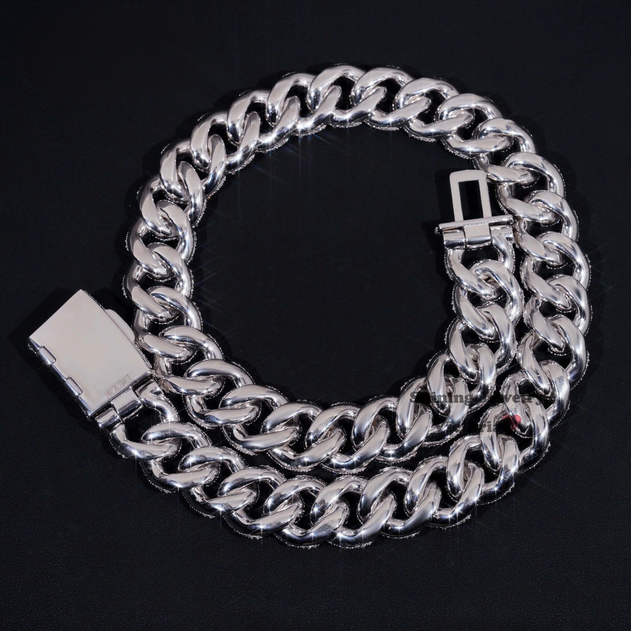 Rapper Hip Hop Jewelry Prong Setting GRA 925 Sterling Silver White Gold Plated Miami Moissanite Diamond 20MM Mosaic Cuban Chain