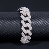 Custom Luxury Iced Out Hip Hop Moissanite Diamond Miami Big Chain 20MM Width 925 Silver Cuban Link Chain Bracelet Gor Men