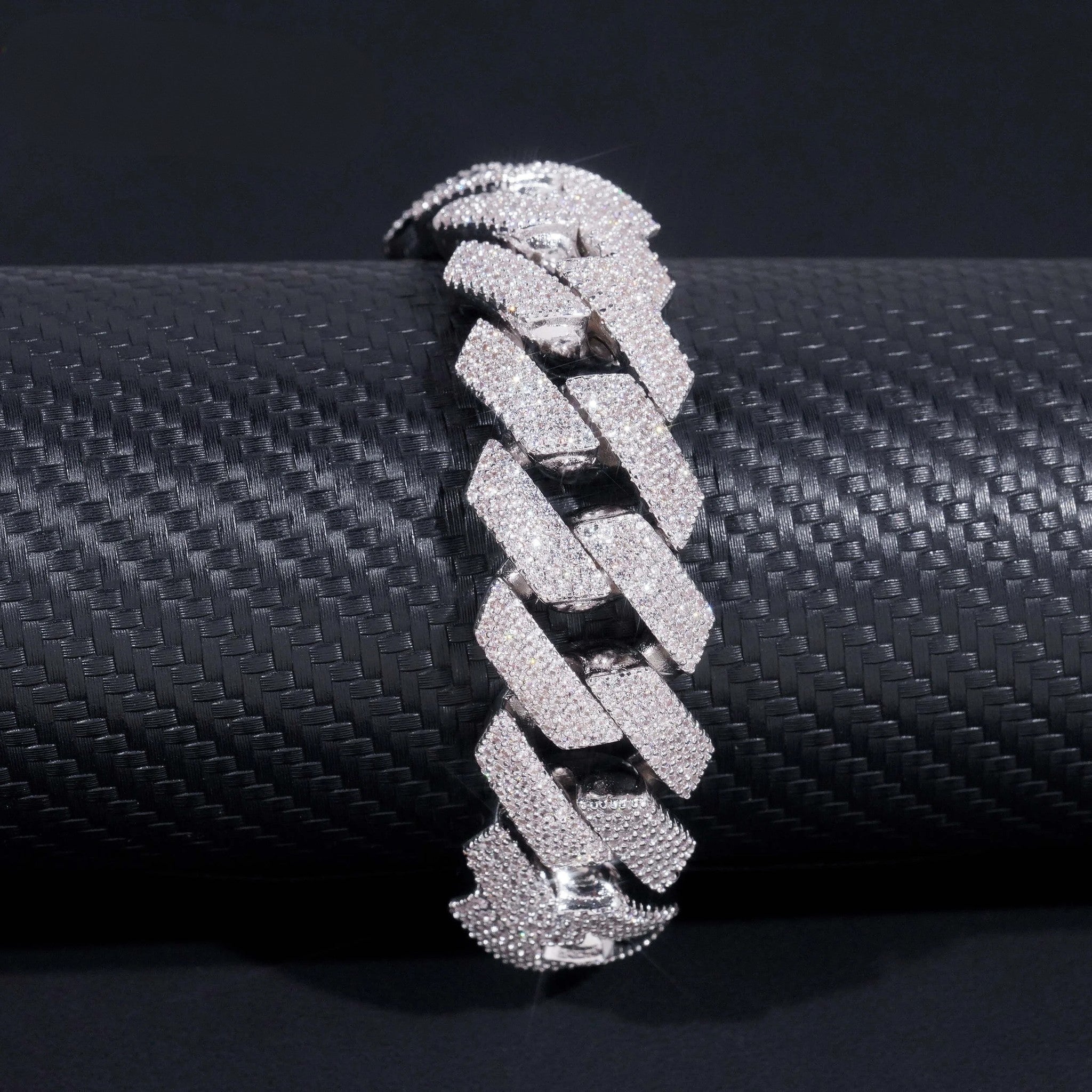 Custom Luxury Iced Out Hip Hop Moissanite Diamond Miami Big Chain 20MM Width 925 Silver Cuban Link Chain Bracelet Gor Men