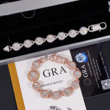 Fully Iced Out Bezel Setting 2ct Center Stone 14mm Width Hip Hop 925 Silver Men VVS Moissanite Bracelet
