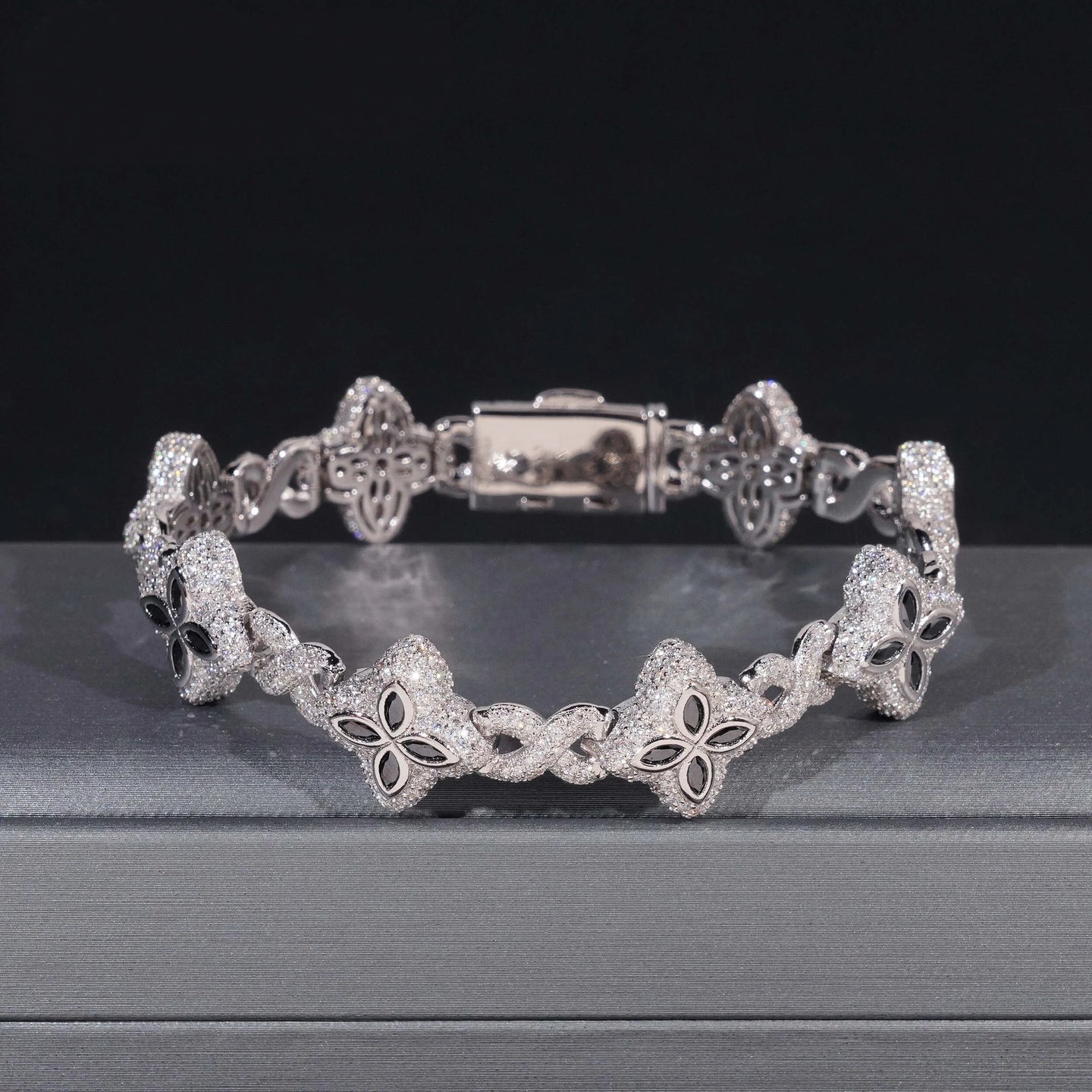 Hot Sale New Design Hip Hop Colorful Marquise 925 Silver VVS Moissanite Iced Out Bracelet