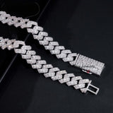 Custom Name Lock 18MM White Gold Plated Baguette Design Hiphop Cuban Link S925 VVS Moissanite Diamond Cuban Chain Men's Necklace