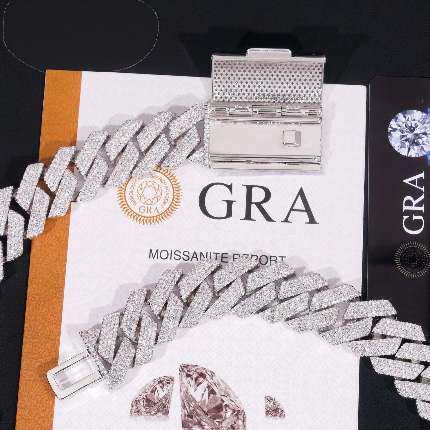 Hip Hop Miami Necklace 4 Rows Diamond Iced Out 925 Sterling Silver 20mm Moissinite Cuban Link Chain