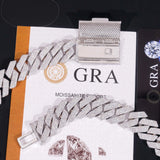 Hip Hop Miami Necklace 4 Rows Diamond Iced Out 925 Sterling Silver 20mm Moissinite Cuban Link Chain
