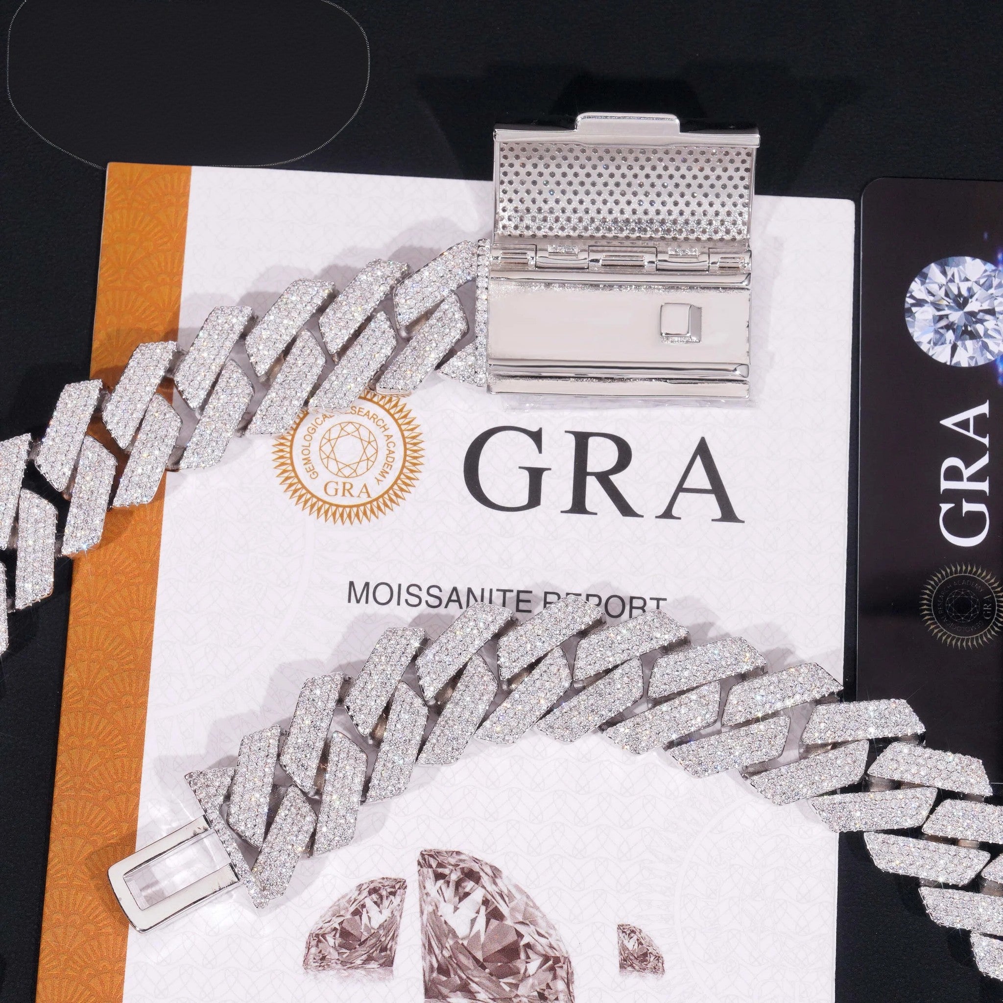 Hip Hop Miami Necklace 4 Rows Diamond Iced Out 925 Sterling Silver 20mm Moissinite Cuban Link Chain