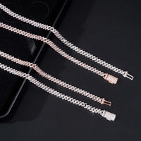 Pass Diamond Tester Iced Out One Row Hip Hop Thin 5mm Width 925 Sliver Moissanite Cuban Link Chain