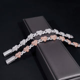 Heart Mixed Infinity Shape Mossanite Bracelet VVS Moissanite 925 Sterling Silver Ice Out Diamond Mossanite Cuban Link Chain