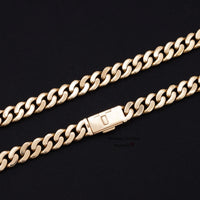 Plain Cuban Necklace Unisex Necklace Jewelry 8MM 22" 68.4 Gram 10K Solid Real Gold Cuban Link Chain