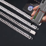 Pass Diamond Tester 925 Sterling Silver Hip Hop Style Iced Out 10mm Moissanite Cuban Link Chain