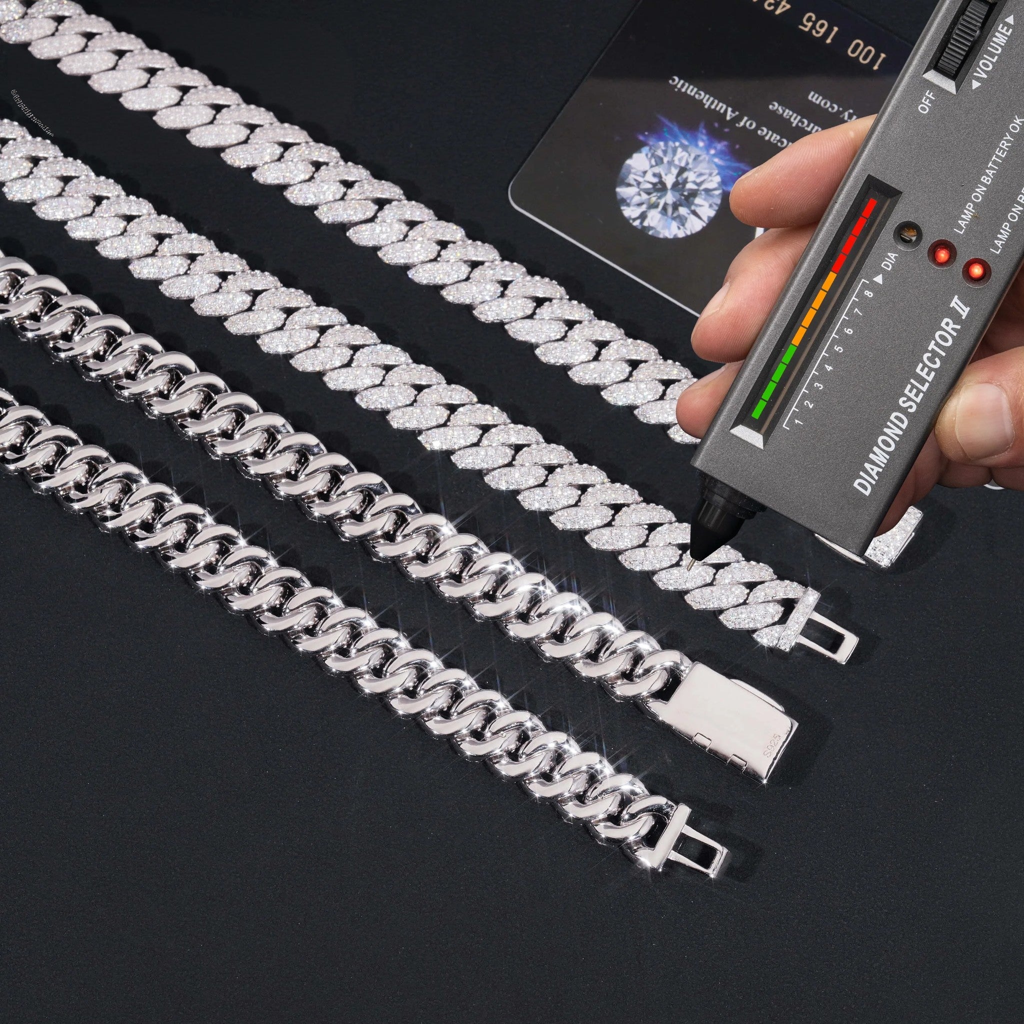 Pass Diamond Tester 925 Sterling Silver Hip Hop Style Iced Out 10mm Moissanite Cuban Link Chain