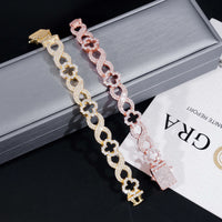 New Arrivals Hip Hop GRA Certificate 11mm 925 Silver Infinity Clover Cuban Mens Moissanite Bracelet