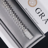 Luxury Small Size Cross Cuban Link Chain Sterling Silver 925 Moissanite Cross Bracelets Hip Hop Men's Jewelry