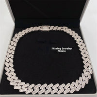 Fine Jewelry Luxury Hip Hop 18mm Iced Out Heavy 925 Silver Moissanite Diamond Cuban Link Chain