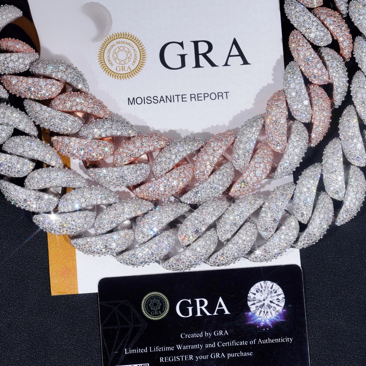 Big Heavy Solid 28MM GRA Certificate 925 Sterling Silver Miami Moissanite Diamond Cuban Link Chain