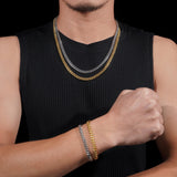 New Stocks Factory Price Hip Hop Jewelry 6mm Solid 925 Sterling Silver Moissanite Lock Stainless Steel Cuban Link Chain