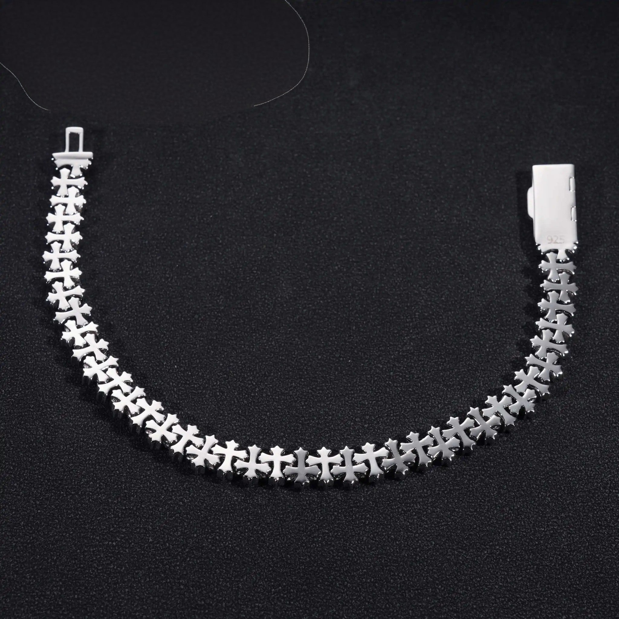 Pass Diamond Tester Silver 925 Gold Plated Hip Hop Jewelry Custom VVS Moissanite Cuban Link Chain Cross Bracelet