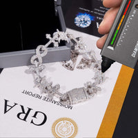 New Arrival Hip Hop Jewelry 925 Sterling Silver Pass Diamond Tester Iced Out Cross Infinity Link Moissanite Cuban Bracelet