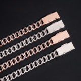 RTS Factory Hip Hop Jewelry 13mm Raised Stones Solid 925 Sterling Silver Gold Plated Iced Out Moissanite Miami Cuban Link Chain