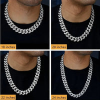 Rapper Hip Hop Jewelry 16mm 5 Rows Stones Solid 925 Sterling Silver Gold Plated Iced Out Moissanite Miami Cuban Link Chain