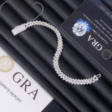 Single Row Moissanite 7mm Iced Out Cuban Necklace & Bracelet VVS Moissanite 925 Sterling Silver Miami Cuban Link Chain