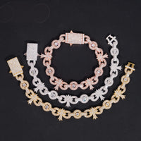 Pass Diamond Tester 925 Sterling Silver Hip Hop Iced Out Cross Infinity Cuban Link Moissanite Diamond Bracelet