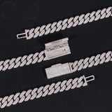 Factory Price Hip Hop Jewelry 10mm Solid 925 Sterling Silver Gold Plated GRA VVS Iced Out Moissanite Miami Cuban Link Chain