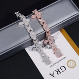 Wholesale Price Hip Hop Jewelry 925 Sterling Silver Pass Diamond Tester Iced Out Infinity Cross Eye Cuban Link Bracelet