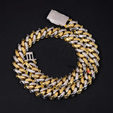 20MM Big Heavy Hip Hop Luxury Cuban Necklace 925 Silver Baguette Iced Out VVS Moissanite Lab Diamond Miami Cuban Link Chain