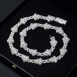 New Arrival VVS Moissanite Necklace Solid 925 Silver Cuban Link Hip Hop Jewelry Iced Out Flower Cross Link Cuban Necklace