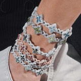 Hot Sale New Design Hip Hop Colorful Marquise 925 Silver VVS Moissanite Iced Out Bracelet
