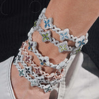 Hot Sale New Design Hip Hop Colorful Marquise 925 Silver VVS Moissanite Iced Out Bracelet