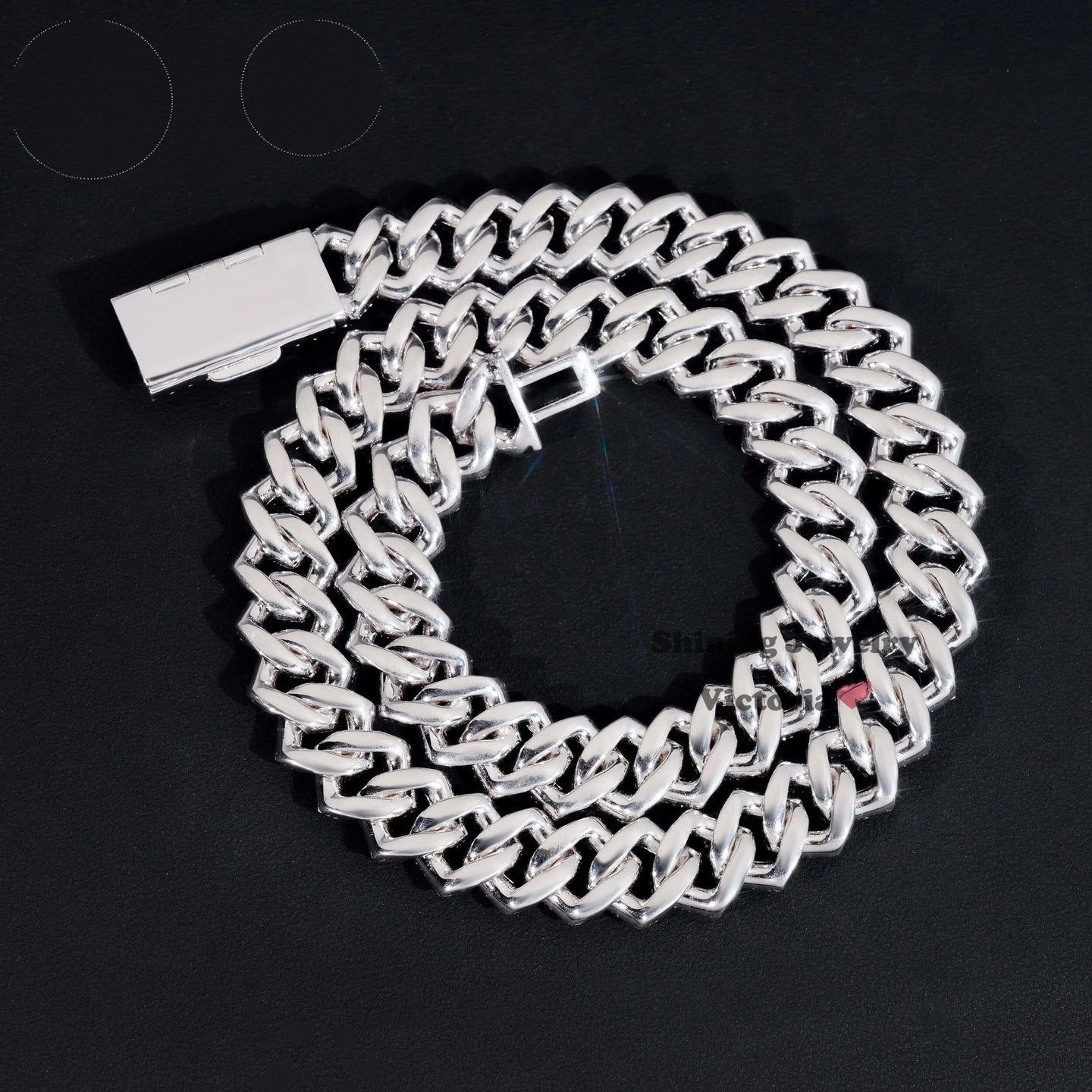 Custom Name Lock 18MM White Gold Plated Baguette Design Hiphop Cuban Link S925 VVS Moissanite Diamond Cuban Chain Men's Necklace