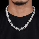 New Trendy Iced Out 13MM Figaro Chain 925 Sterling Silver VVS Moissanite Diamond Cuban Link Chain Men Necklaces