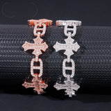 Fashion Hip Hop Style New Design 925 Sterling Silver Iced Out Cross Infinity Moissanite Men Bracelet