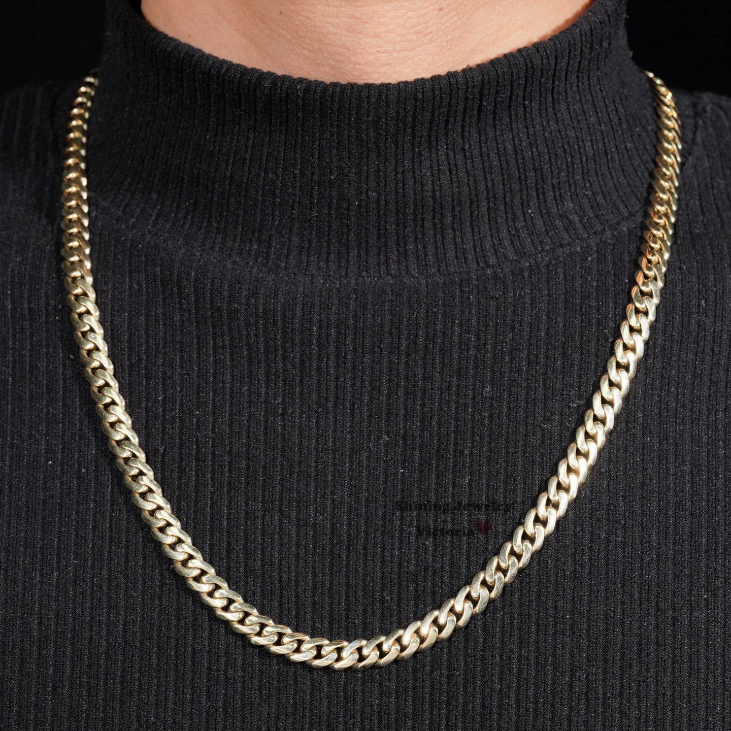 Plain Cuban Necklace Unisex Necklace Jewelry 8MM 22" 68.4 Gram 10K Solid Real Gold Cuban Link Chain