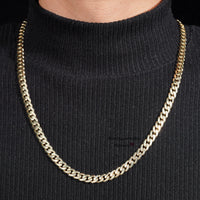 Plain Cuban Necklace Unisex Necklace Jewelry 8MM 22" 68.4 Gram 10K Solid Real Gold Cuban Link Chain